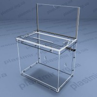 Коробка для пожертвований на болтах с местом под информацию